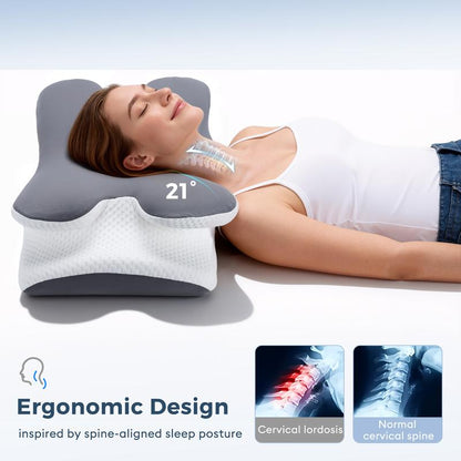 VIPfree Ergonomic Memory Foam Neck Pillow