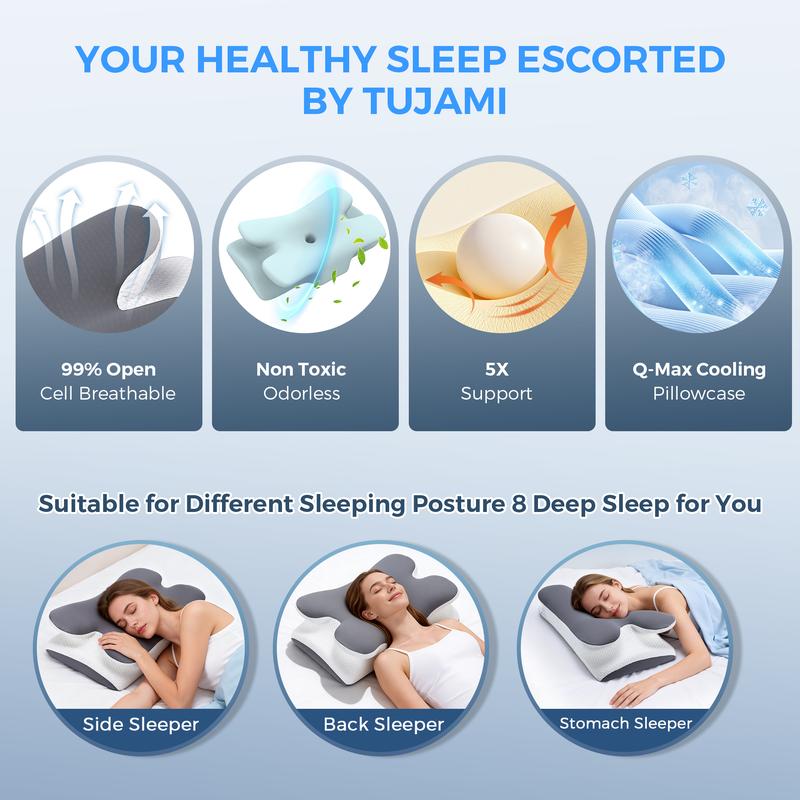 VIPfree Ergonomic Memory Foam Neck Pillow