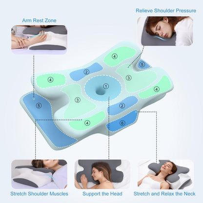 VIPfree Ergonomic Memory Foam Neck Pillow