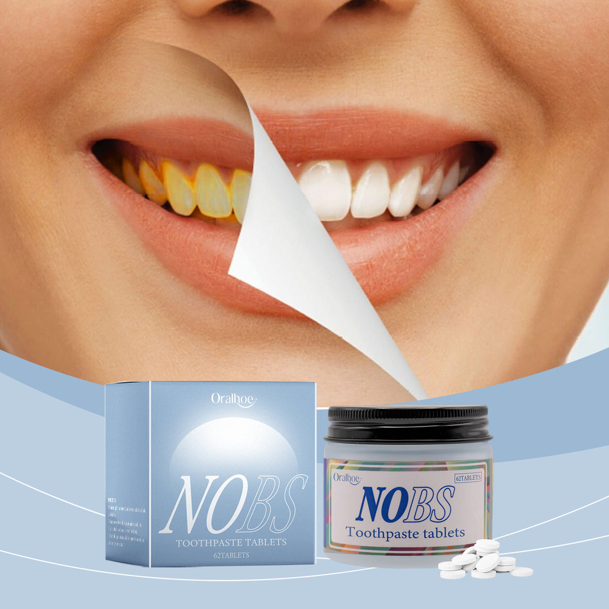 NOBS Nano Hydroxyapatite Toothpaste Tablets – Fluoride-Free & Plastic-Free