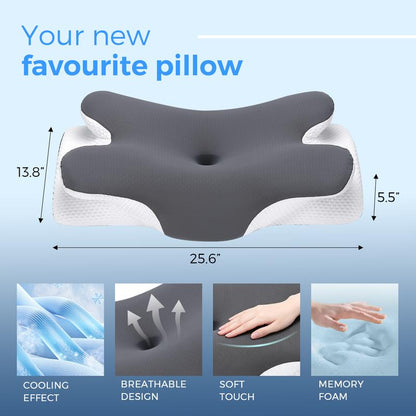 VIPfree Ergonomic Memory Foam Neck Pillow