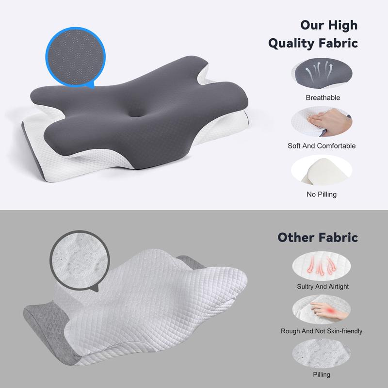 VIPfree Ergonomic Memory Foam Neck Pillow