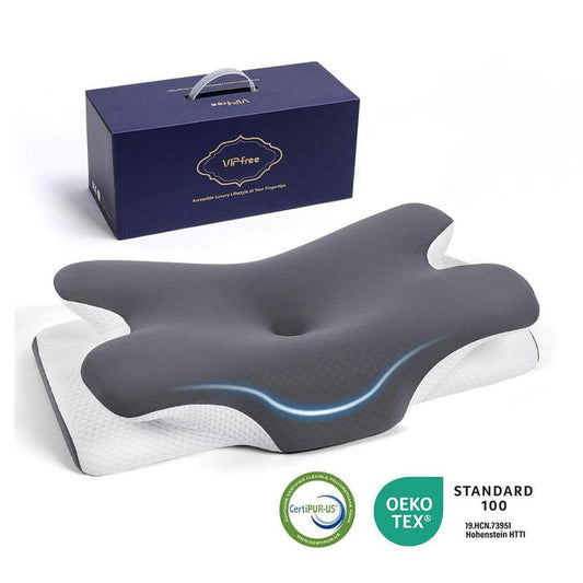 VIPfree Ergonomic Memory Foam Neck Pillow